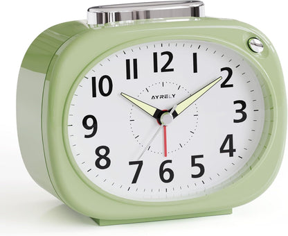 AYRELY® 4.5" Loud Analog Alarm Clock for Heavy Sleepers, 100 dB Alarm Sound | Mechanical Bell, Silent Quartz Desk Clock and Table Clock with 10-Second Night Light, Luminous Hands for Bedroom and Bedside