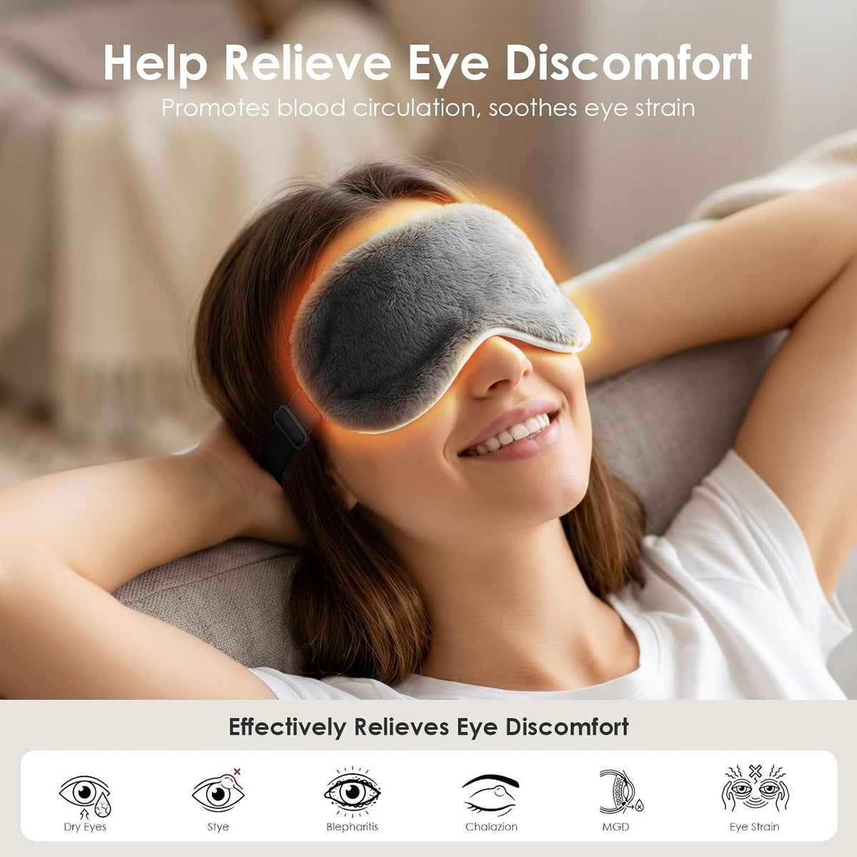 MORLIDEN Heated Eye Mask for Dry Eyes & Stye - Microwavable Warm Compress