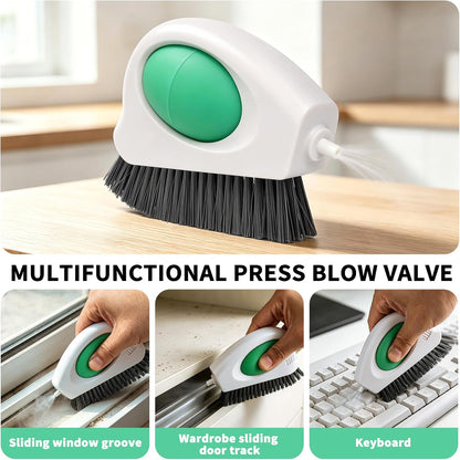 Allinside 2 in 1 Groove Cleaning Brush, Window Track Cleaning Tools with Soft Air Bulb, Press-to-Blow Crevice Cleaner for Sliding Door Tracks, Window Sills, Keyboards and Tight Spaces