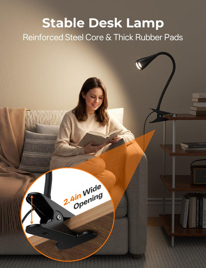 LED Neck Reading Light, Bendable Rechargeable Book Light 110-hr Lasting