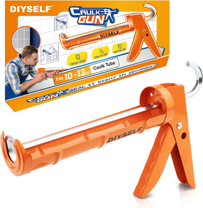 DIYSELF 9 Pack Caulk Gun Kit, Professional Caulking Gun & Remover Tools | Sealant Finishing Tool, Grout Scraper & Silicone Gun for Bathroom, Kitchen, Window, Sink & Tile Sealing, Hand Caulking Gun