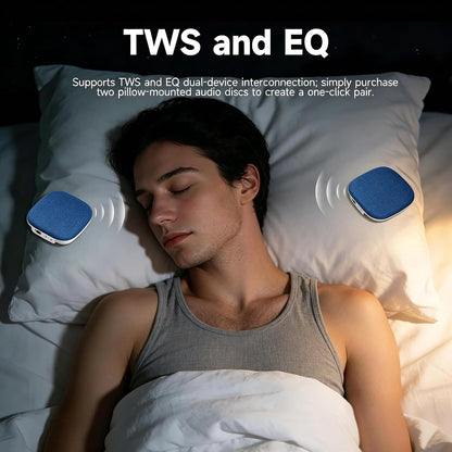Under Pillow Sleep Speaker, Flat Bluetooth Pillow Speaker for Sleeping | Material: Plastic & woven fabric. Use: Bone conduction audio for bedtime relaxation, side sleepers, and masking noise.