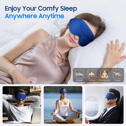 BeHoomi Sleep Mask, Premium Eye Mask for Sleeping, Total Blackout, Super Soft Comfort, Adjustable Fit, Upgraded 3D Ergonomic Designed Sleeping Mask for Home, Office, Travel, Meditation, Yoga, Pink