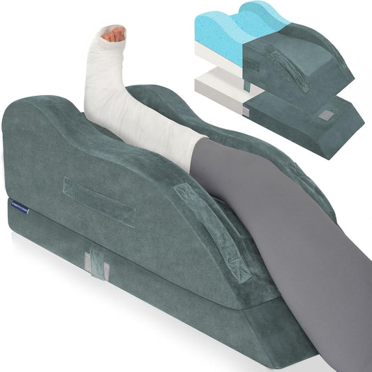 KingPavonini Leg Elevation Pillow for After Surgery, Single Leg, Grey