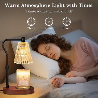 Imenlox Candle Warmer Lamp, with Timer & Dimmer, Adjustable Height, Christmas Birthday Mothers Day Gifts for Women Mom Her, House Warming New Home Thanksgiving Décor (Amber)