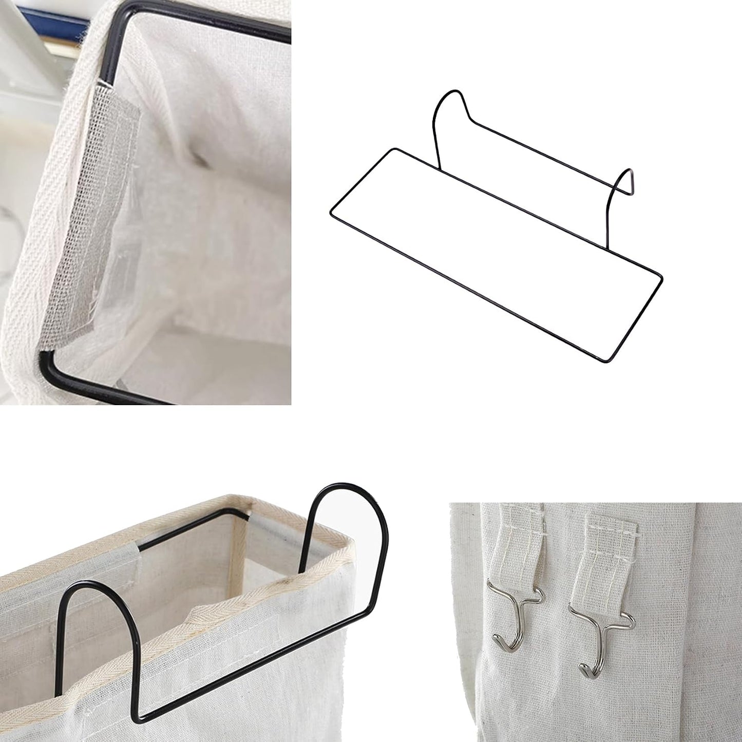 Bedside Caddy Organizer Hanging Storage Basket with Large Pockets & Hooks, Heavy-Duty Canvas Bedside Organizer for Bunk Beds, Dorm Rooms, Hospital Beds & Small Spaces (Gray Triangle Pattern)