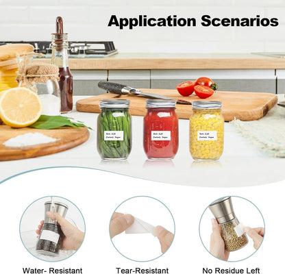 400pcs Removable Labels 1.2 x 0.6 Inch Water Resistant for Bottle