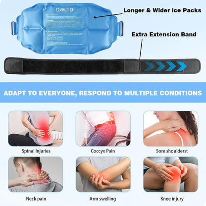 Ice Packs Soft Flexible Gel Pack for Injuries Reusable Cold Hot Therapy for Shoulder Knee Back Elbow Leg Hip Arm for Muscle Relief & Recovery 17.5'' x 9.5'' Navy Blue
