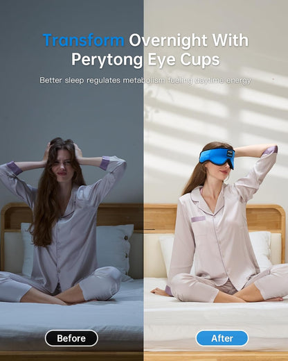 Perytong Sleep Mask with Bluetooth 5.4 Headphones, Wireless Music Sleep Eye Mask for Side Sleepers, 3D Contoured Comfort & Built-in HD Stereo Earphones, Blackout for Travel (Peach Pink)