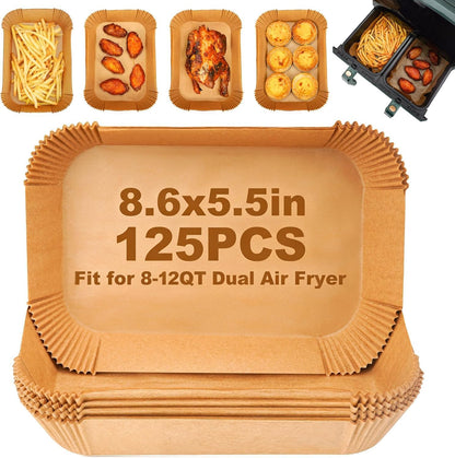 Air Fryer Liners Disposable, 100Pcs 8" Square Air Fryer Paper for 5-8 QT | Waterproof and Oilproof for Easy Cleanup, Unbleached Non-Stick Parchment Paper for 5-8 QT Air Fryer, Baking, Microwave, Oven