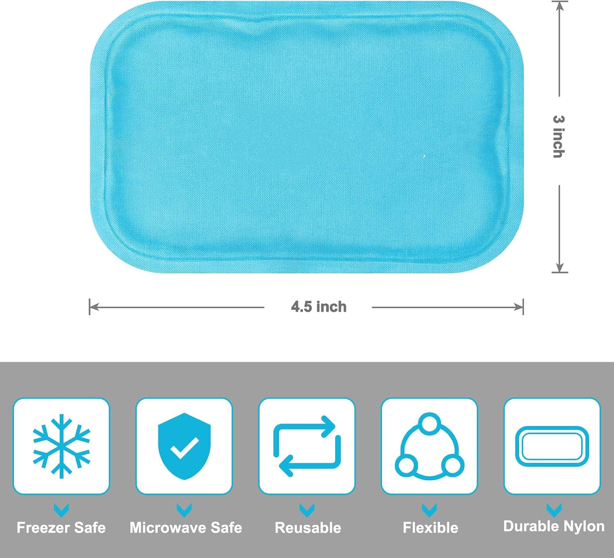Reusable Small Ice Packs - Hot & Cold Mini Gel Cold Packs for Injuries, Sinus Relief, Tired Eyes, Headaches, First Aid, Pain Relief, Wisdom Teeth, Face - 6 Packs