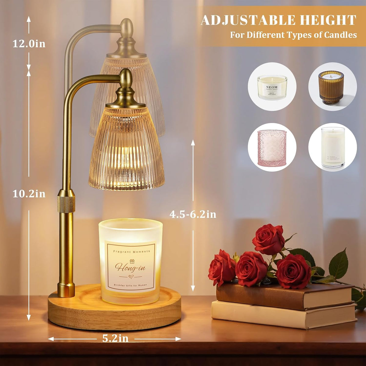 Hong-in Candle Warmer Lamp with Timer,Birthday Gifts for Women Mom Sister