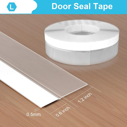 Weather Stripping Door Seal, 20 Ft Shower Door Seal, Clear, 1 in | Flexible door sweep for frames, fits doors, windows, and glass showers, seals gaps up to 0.5", blocks air leaks and dust