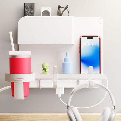 WallShelfie Bedside Wall Organizer & Dorm Decor for Dorm Room - White