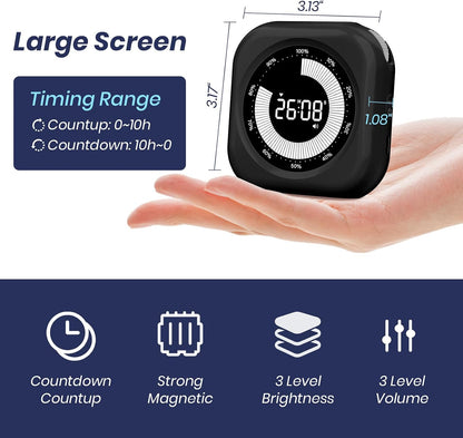 PERSUPER Visual Timer for Kids, Rechargeable 10-Hour Countdown/Up Timer