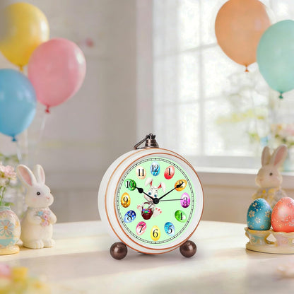 Maxspace 5.2in Analog Clock, Retro Silent Desk Clock Non-Ticking & Battery Operated with Quartz Movement,Clock Decor for Bedroom Living Room