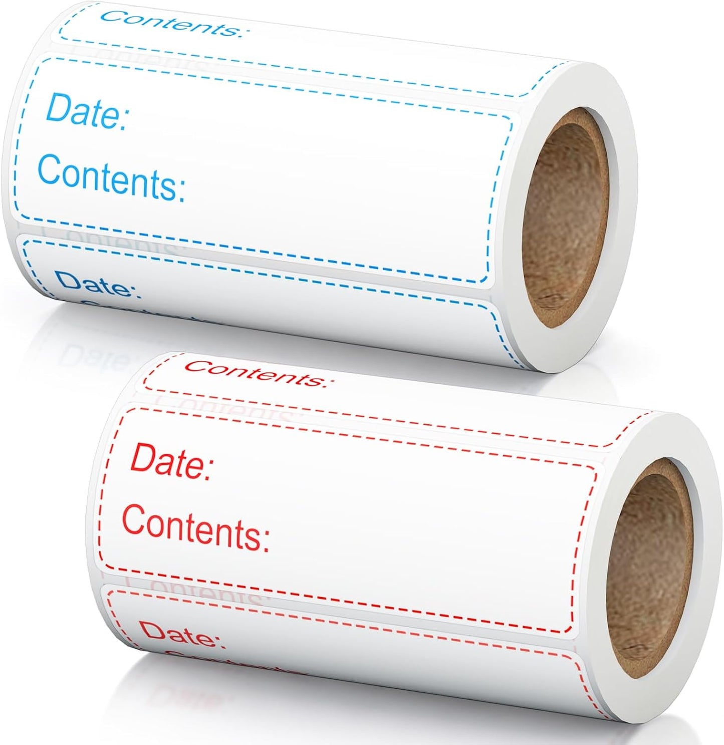 1" x 3" Removable Freezer Labels, 350 Labels, 2 Colors | Preprinted Date and Contents Fields Speed Food Rotation, Removable Adhesive Is Designed for Containers Used in Cold Storage