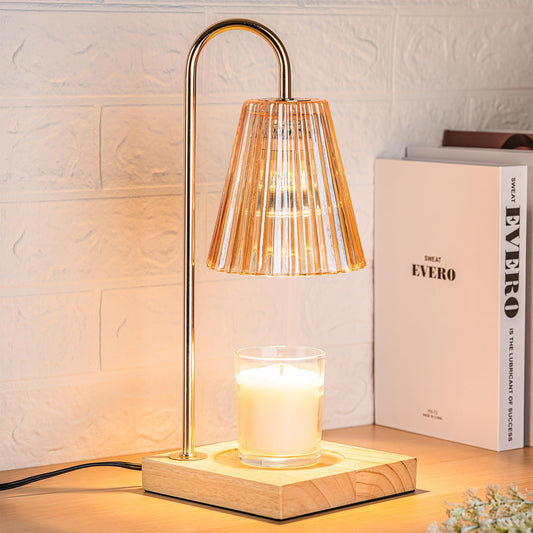 Vintage Candle Warmer Lamp with Timer Dimmer, Adjustable Height | Vintage farmhouse style with 2 bulbs, adjustable height, timer and dimmer for flameless fragrance in bedroom or home gifts
