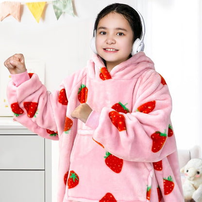 Wearable Blanket Sweatshirt Gifts for Women and Men, Warm and Cozy Giant Blanket Hoodie, Thick Flannel Blanket with Sleeves and Giant Pocket - Dark Gray