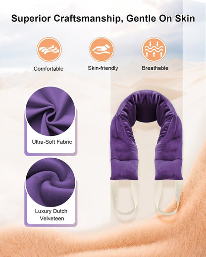 COMOIL Microwave Heating Pad for Neck and Shoulders Back with Handles,Heated Neck Wrap,Reusable Warmer,Moist Hot Packs,Microwavable Weighted Bag,Cold and Warm Compress