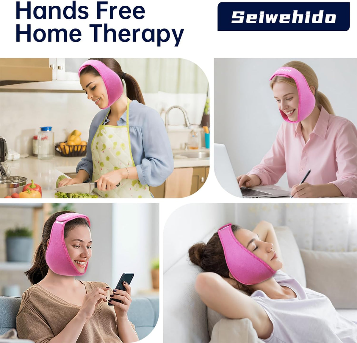 Wisdom Teeth Ice Pack Head Wrap Jaw Face Ice Pack with 4 Gel Packs
