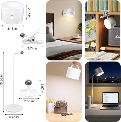 Lemical LED Magnetic Wall Mounted Lights USB Rechargeable Wall Sconces with Remote 3 Color Temperatures Dimmable 360°Rotate Magnetic Ball Convertible to Desk Lamp Bedside Light for Reading Hallway
