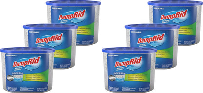 DampRid Fragrance Free Disposable Moisture Absorber & Odor Remover with Activated Charcoal, 18 oz., 3 Pack, Lasts Up To 60 Days, No Electricity Required