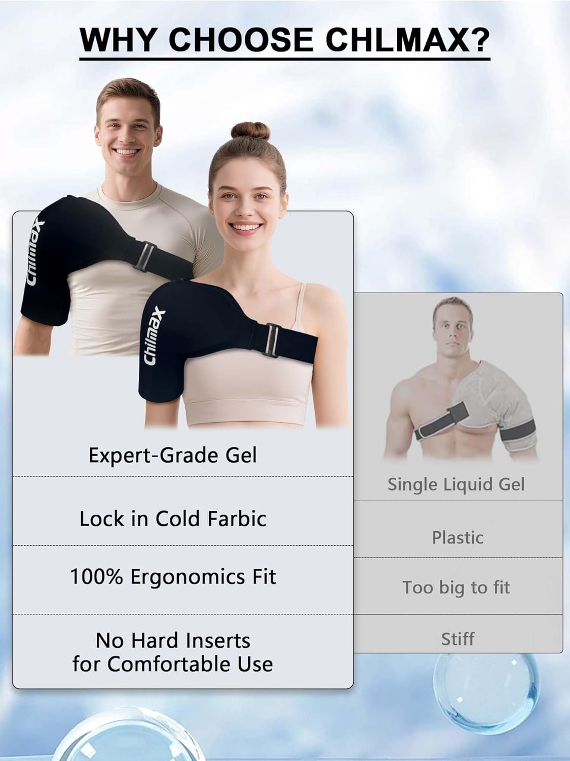 Shoulder Ice Pack for Rotator Cuff & Arm Cold Therapy Wrap,Reusable Hot Cooling Gel Brace Compression Sleeve for Pain Relief, Injuries Post-Surgery Recovery,Men & Women Gift (XLarge-Black)