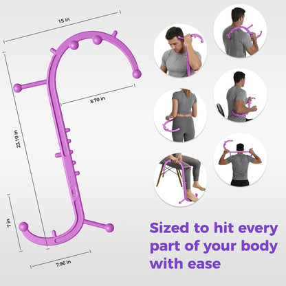 Detachable Trigger Point Massage Tool for Body Muscle Pain Relief | Button-Release Design, S/C, Massage Hook for Back, Neck & Shoulder, Pressure Point Therapy Tool for Deep Tissue Relief