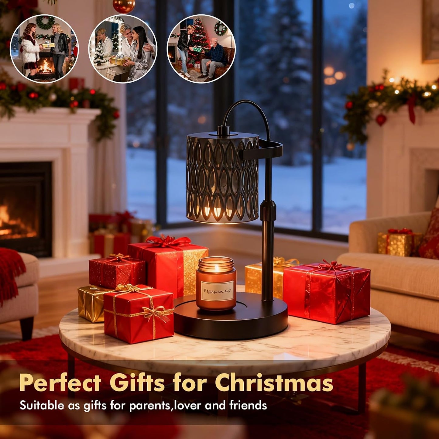 Modern Minimalist Wax Warmer for Jar Candles, Timer & Dimmer | Modern minimalist style. Timer & dimmer safe melt. 2 bulbs & heat-proof base. Perfect for living room, bedroom, or office.