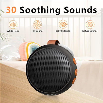 Portable Sound Machine Baby White Noise Machine Travel Noise Machine with 30 Soothing Sounds for Newborn Kids Adults Battery Sleep Brown Noise Masker 4 Timers Memory Function for Travel Home Office