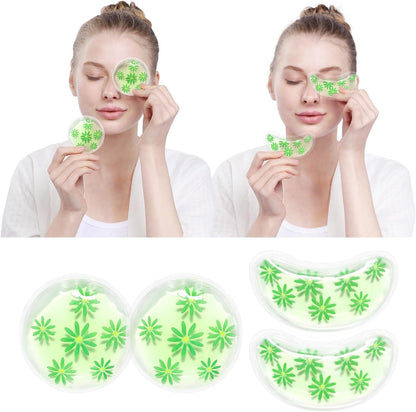 4PCS Gel Eye Ice Pack Set Reusable, Cold and Hot Compress for Eyes, Ice Pack for Eyes, Cooling Eye Pads for Eye Strain, Swelling, Redness, Dark Circles, Puffy Eyes, and Eye Recovery Surgery.