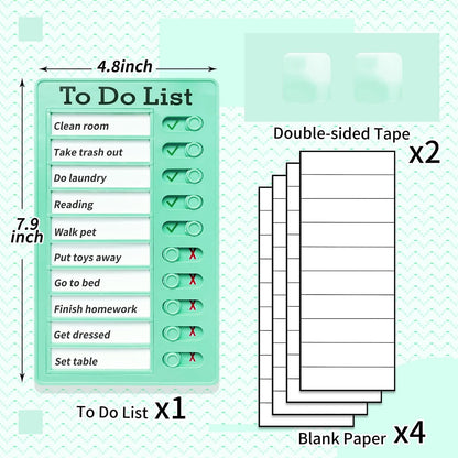 Chore Chart To Do List Adhd Tools for Kids and Adults Sliding Morning Routine Chart for Kids Detachable RV Checklist Board Reusable My Chores Checklist Task Board