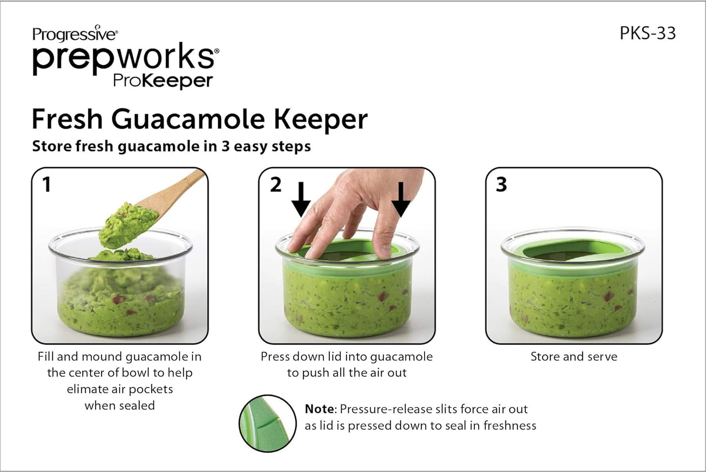 ProKeeper Fresh Guacamole Storage Container with Airtight Lid, 4-Cup, Green | Airtight Seal Prevents Browning, Holds 4 to 5 Avocados Worth of Guac, BPA-Free and Dishwasher Safe