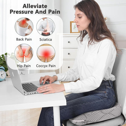Tailbone Pain Relief Cushion, Memory Foam Seat Cushion for Coccyx Sciatica Pain Pressure Relief Office Desk Chair
