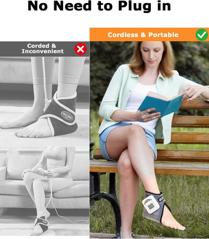 Cordless Leg Massager for Circulation and Pain Relief - 5000mAh Portable Heating Pad for Leg and Calf with 3-Level Vibration Massage, 104-140℉ Adjustable Temperature & 30/45/60 Min Timer