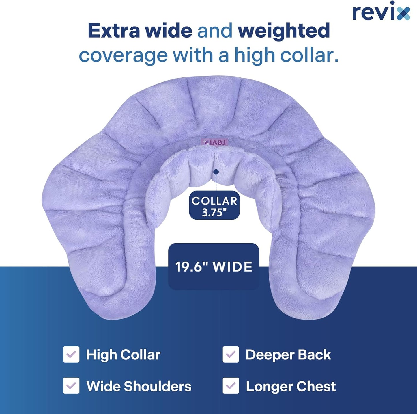 REVIX Microwave Heating Pad for Neck and Shoulders Back, Microwavable Heated Neck Wrap Warmer with Moist Heat, Lavender Aromatherapy Hot and Cold Pack