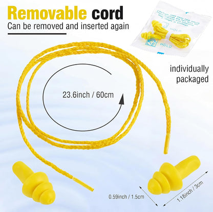 Tondiamo 200 Pairs Ear Plug Bulk with Cord Reusable Silicone, Fresh