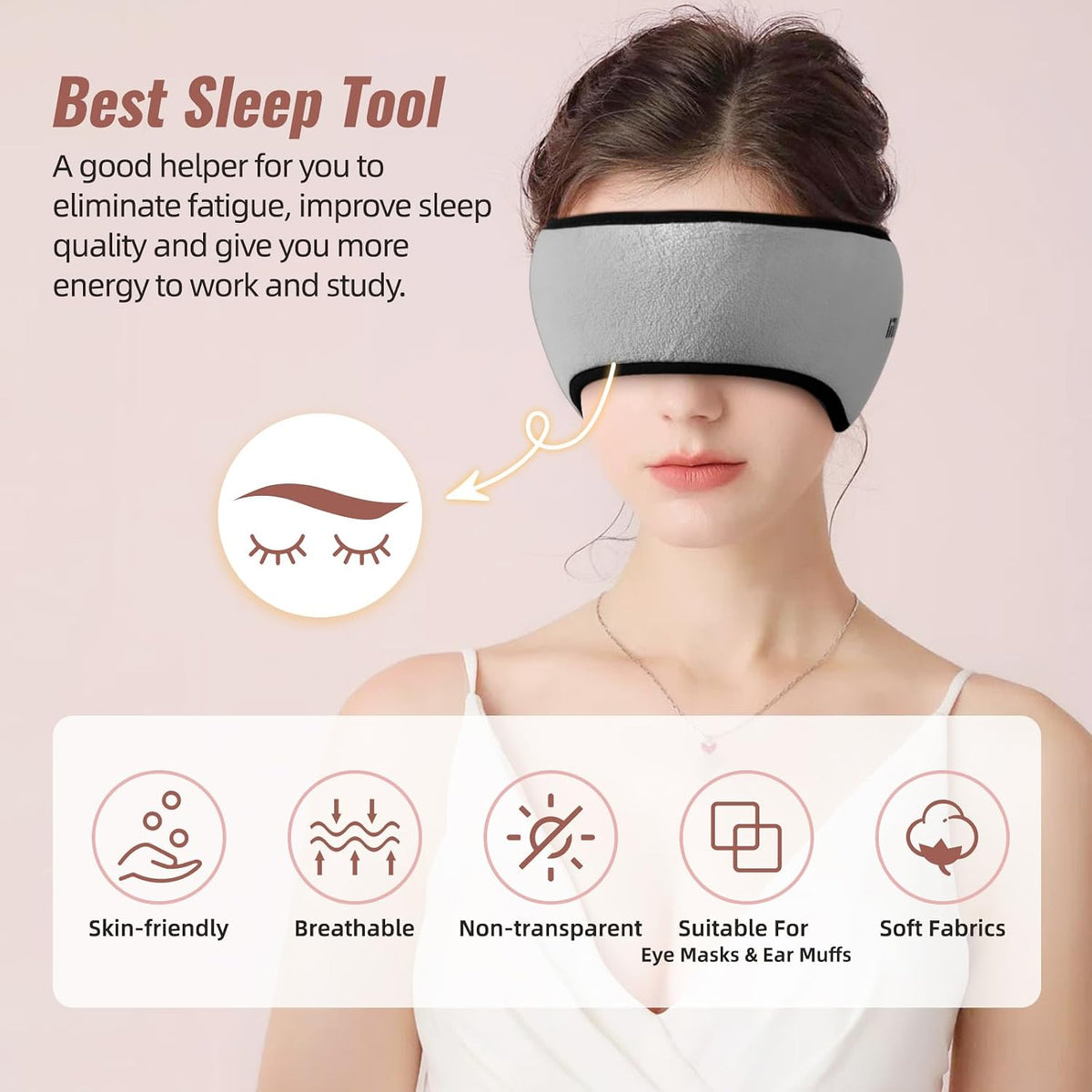 Sleep Mask & Earmuffs for Sleep - 2 in 1 Ear & Eye Mask with Ear Plugs