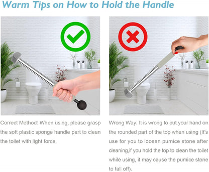 Pumice Stone Toilet Bowl Cleaner for Hard Water Ring & Stains | Removes hard water rings, calcium buildup & rust stains from toilet bowls without scratching porcelain.