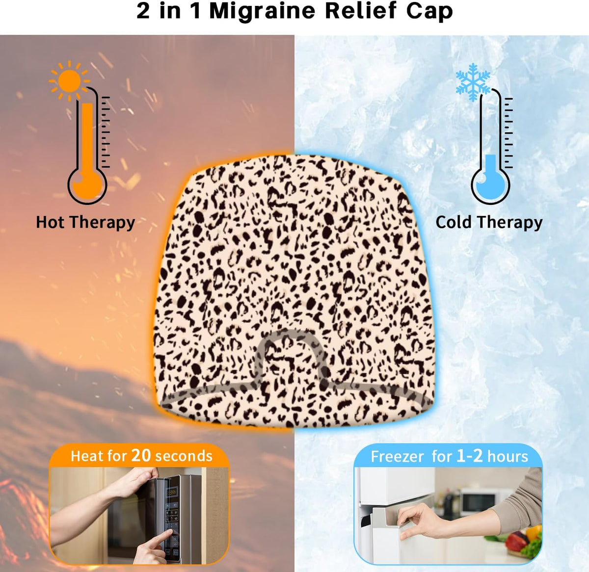 my novel things Migraine Relief Cap, Ice Headache Relief Mask Cold Cap Set