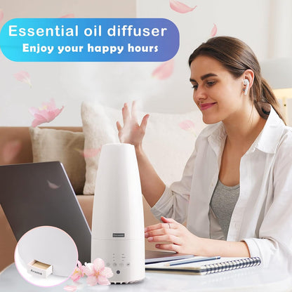 Cool Mist Humidifier，Elecameier Air humidifier for Home/Bedroom with Remote Control 2.3L Smart Air Humidifier for Desk/Office/Bedroom 25dB Whisper Quiet with Auto Shut off dark wood