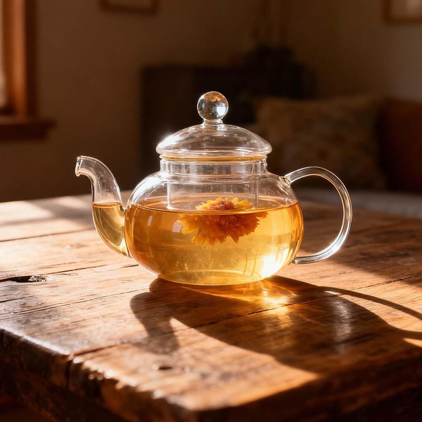Glass Teapot with Removable Infuser – Stovetop & Microwave Safe Tea Maker – Loose Leaf Tea Brewer with 2 Blooming Teas – Heat Resistant Borosilicate 2-in-1 Tea Kettle & Tea Pot