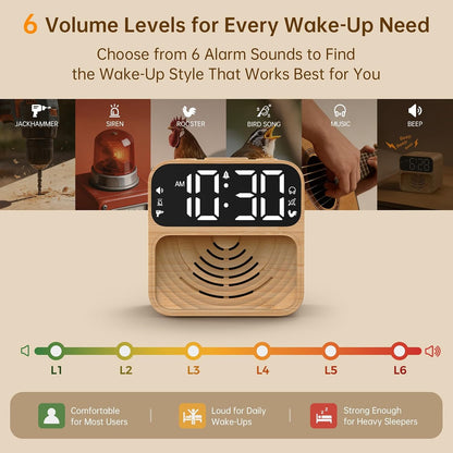 AuroraCalm Extra Loud Alarm Clock for Heavy Sleepers with 115dB Alarm