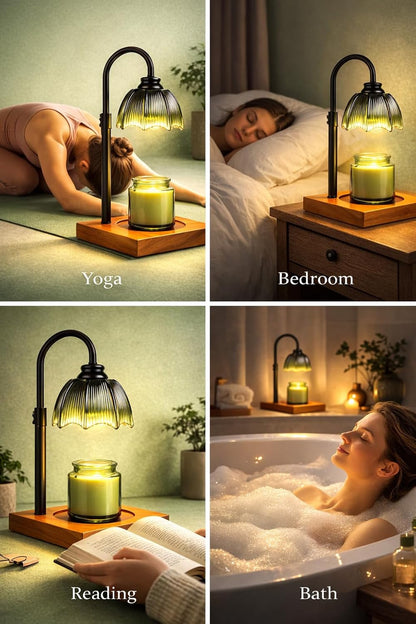Candle Warmer Lamp for Jar Candles with Timer, Dimmer & 2 Bulbs