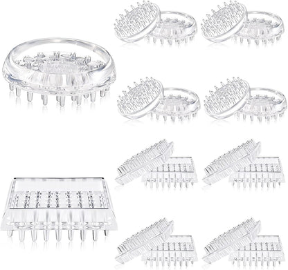 Queekay 8 Pcs Carpet Protector Spiked Plastic Caster Cups Round and Square Comfortable Touch Caster Cup Spiked Furniture Protector for Sofas, Tables, Chairs Offices Bookcases Other