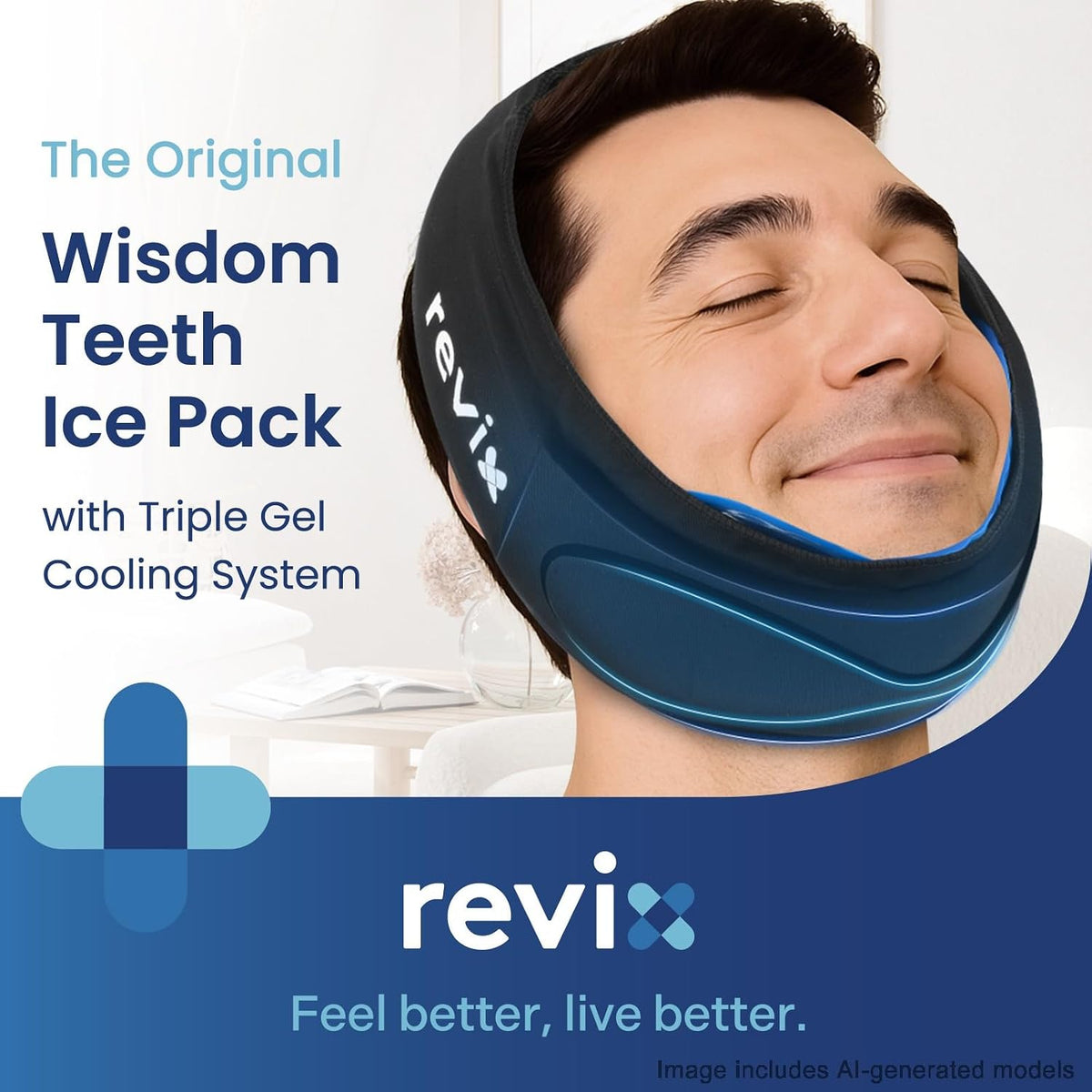 REVIX 30-Min Wisdom Teeth Ice Pack Head Wrap with 3-Layer Gel Cooling