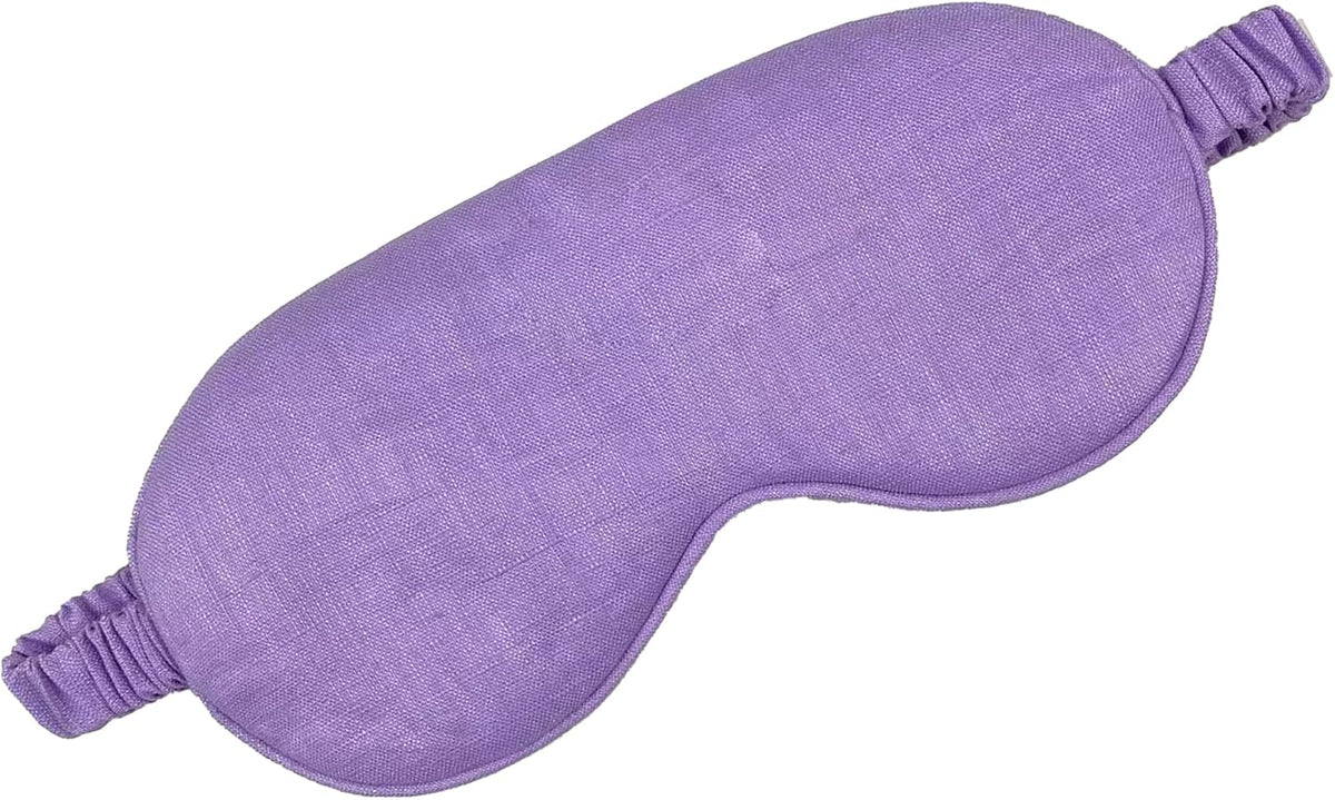 Eye mask Pure Linen Sleep Mask with Elastic Band, No Pressure On Eyes,Side Sleeper Eye Cover Organic Cotton Core Blindfold,Napping & Yoga Travel Essentials (Natural)