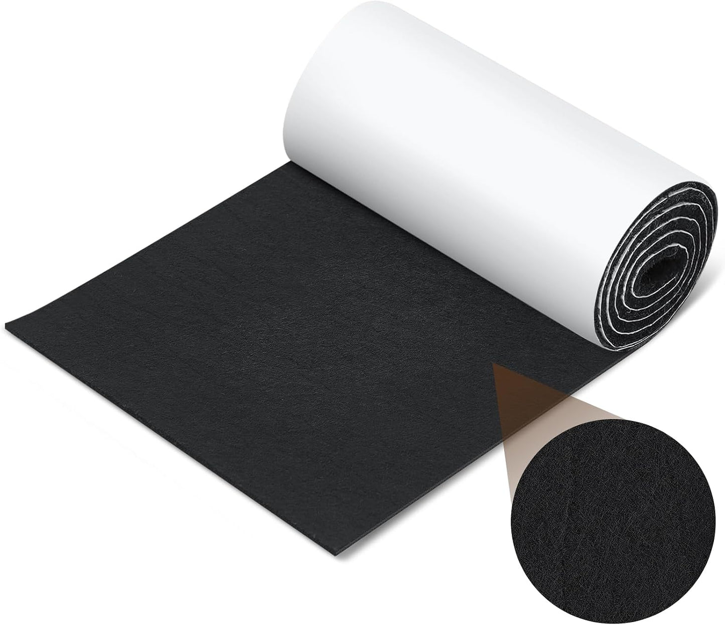 Fullhawl Large Felt Furniture Pads 8 x 60 Inch Non Slip Self Adhesive Heavy Duty Cuttable Strip Roll Felt Sheet Tape for Protecting Hardwood Floors Chair Wall, White