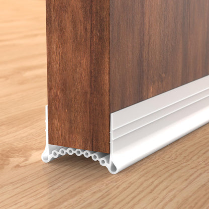 SUNMON Silicone Door Draft Stopper, 39in Upgraded Door Slide-On Under Door Seal Blocker, Under Door Sweep Weather Stripping（White）